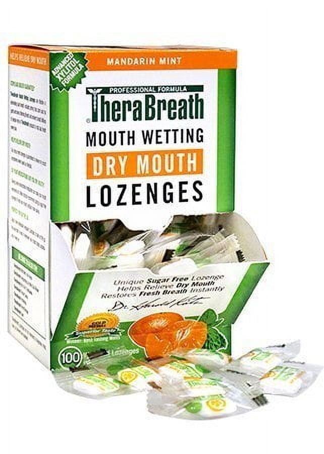 TheraBreath Mouth Wetting Lozenges, Mandarin Mint, 100 Count