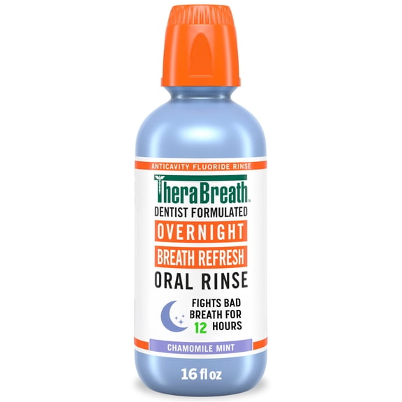 TheraBreath Overnight Mouthwash, Chamomile Mint Flavor, Alcohol Free, 16 fl oz