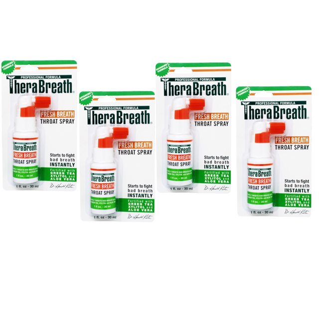 TheraBreath Professional Formula Fresh Breath Throat Spray with Green Tea, Xylitol and Aloe Vera