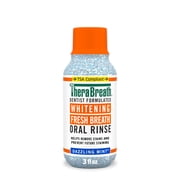 TheraBreath Whitening Alcohol-Free Mouthwash, Fresh Breath Mouthrinse, Dazzling Mint, TSA Compliant Travel Size, 3 fl oz