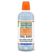 TheraBreath Whitening Mouthwash, Dazzling Mint, Dentist Formulated, 1 Liter