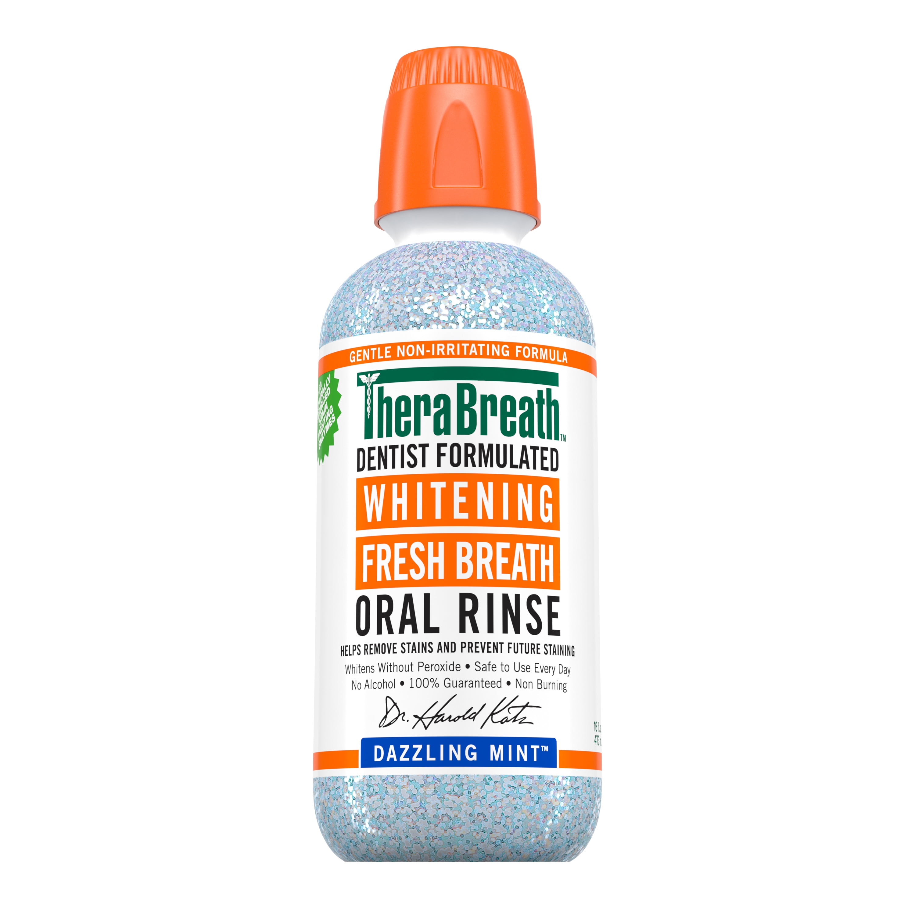 TheraBreath Whitening Mouthwash, Dazzling Mint, Dentist Formulated, 16