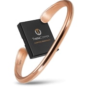 TheraCopper Copper Bracelet for Men & Women   100% Pure Copper Bracelets   Raw, Solid & Uncoated Handmade Tibetan Bracelet Cuff Bangles Barrel