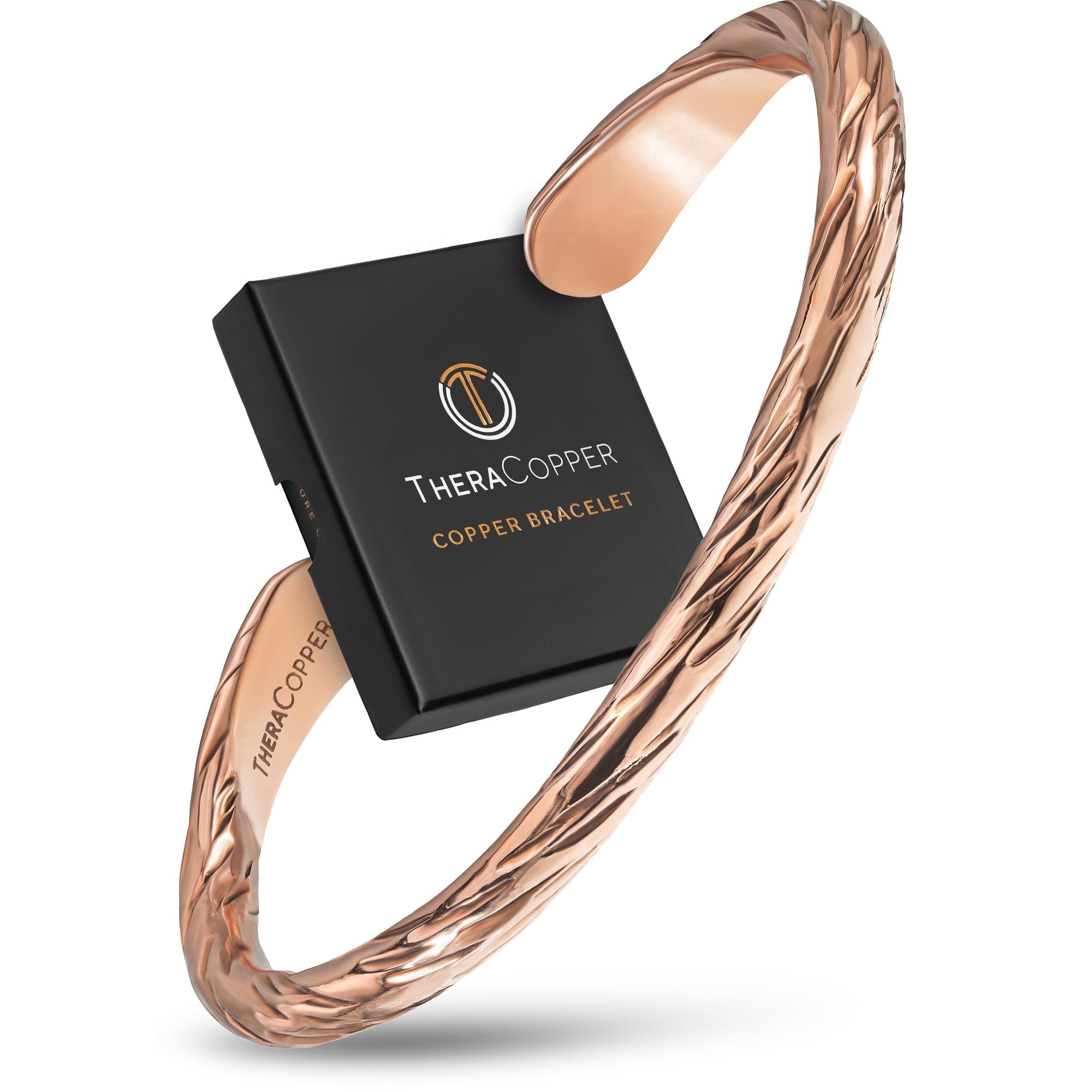 TheraCopper Copper Bracelet for Men & Women — 100% Pure Copper Bracelets — Raw, Solid & Uncoated Handmade Tibetan Bracelet Cuff Bangles (Distressed)