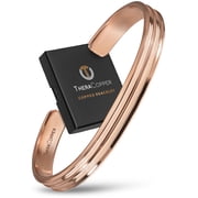 TheraCopper Copper Bracelet for Men & Women   100% Pure Copper Bracelets   Raw, Solid & Uncoated Handmade Tibetan Bracelet Cuff Bangles Tier