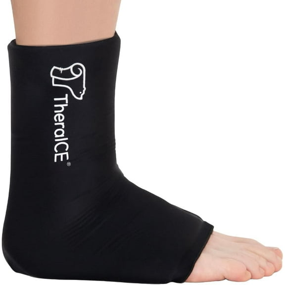 TheraICE Ankle Ice Pack Wrap for Swelling, Reusable Ice Packs, Ankle Wrap Ice Sock (Size Small/Medium)