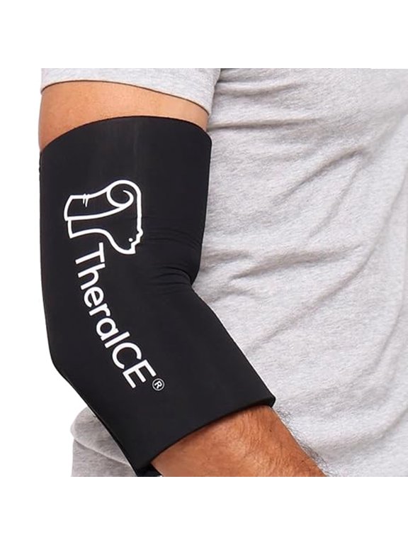 Elbow Ice Pack Compression Sleeve for Injuries, Reusable Gel Cold Packs Brace, Shin Splints, Calf Strain, Flexible Cold Wrap Recovery for Tennis Elbow, Tendinitis Pain Relief (S)