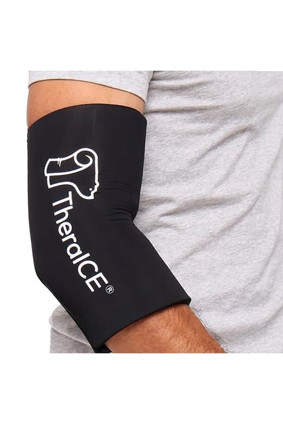 Elbow Ice Pack Compression Sleeve for Injuries, Reusable Gel Cold Packs Brace, Shin Splints, Calf Strain, Flexible Cold Wrap Recovery for Tennis Elbow, Tendinitis Pain Relief (S)