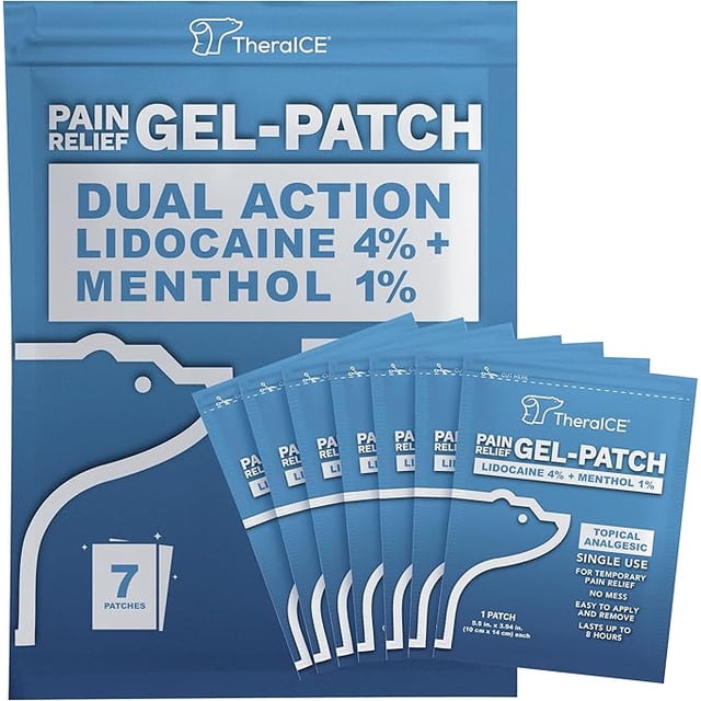 TheraICE Lidocaine Patches Plus Menthol, Maximum Strength Icy Cold