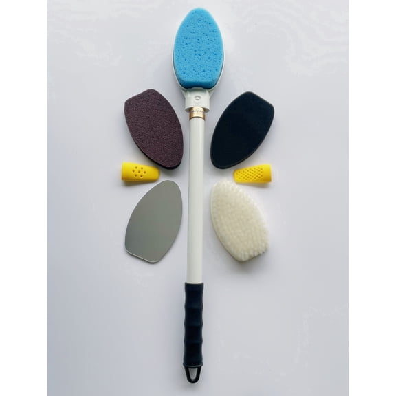 Adjustable Bath Brush with Body Sponge, Toe Sponge & Phone Adaptor
