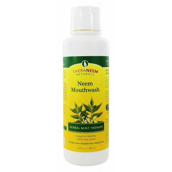 TheraNeem Naturals Neem Mouthwash Herbal Mint, Teeth & Gums, 16oz, 3-Pack