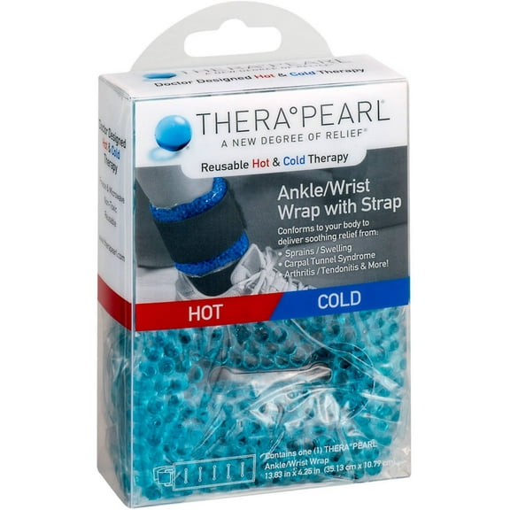 TheraPearl Reusable Hot & Cold Therapy Ankle/Wrist Wrap with Strap 1 ea