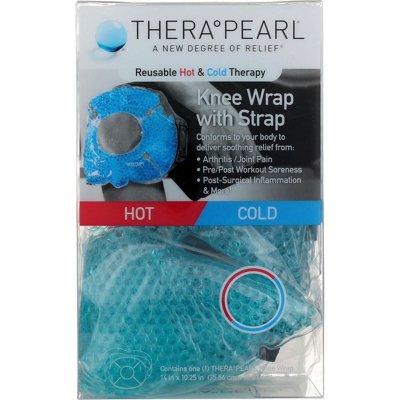 TheraPearl Reusable Hot and Cold Therapy Knee Strap
