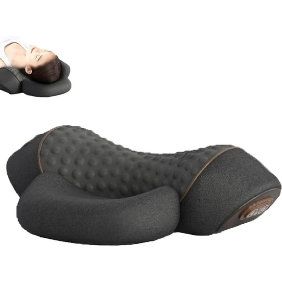 TheraPillow Traction Massager,Caillixe TheraPillow Massage Neck Hump,3-in-1 Neck Massager Pilloow Shoulder Relaxation Support for Posture Alignment and Muscle Release (Black)