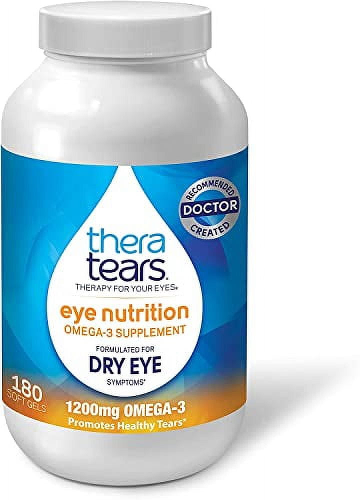 TheraTears 1200mg Omega 3 Supplement for Eye Nutrition, Organic