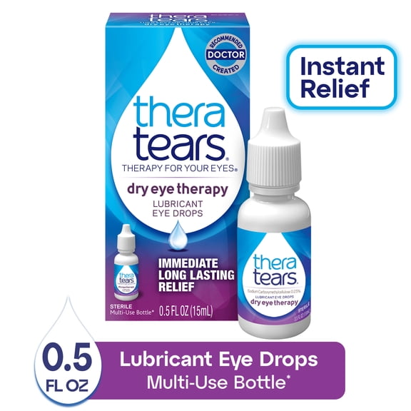 TheraTears Dry Eye Therapy Lubricating Eye Drops, Daily Use, 0.5 fl oz Bottle