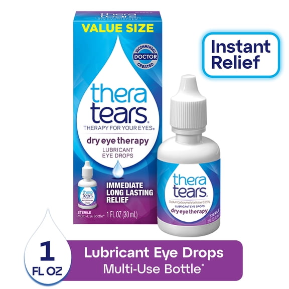 TheraTears Dry Eye Therapy Lubricating Eye Drops, Daily Use, 1 fl oz Bottle