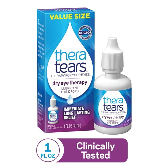 TheraTears Dry Eye Therapy Lubricating Eye Drops, Daily Use, 1 fl oz Bottle
