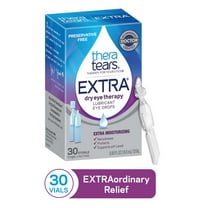 TheraTears EXTRA Dry Eye Lubricant Eye Drops for Dry Eyes, Preservative Free, 30 Vials