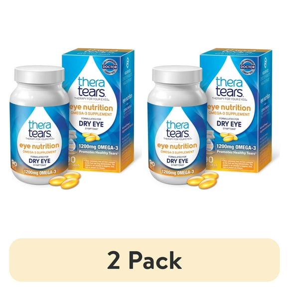(2 pack) TheraTears Eye Nutrition 1200mg Advanced Flaxseed Omega-3 Supplement 90CT