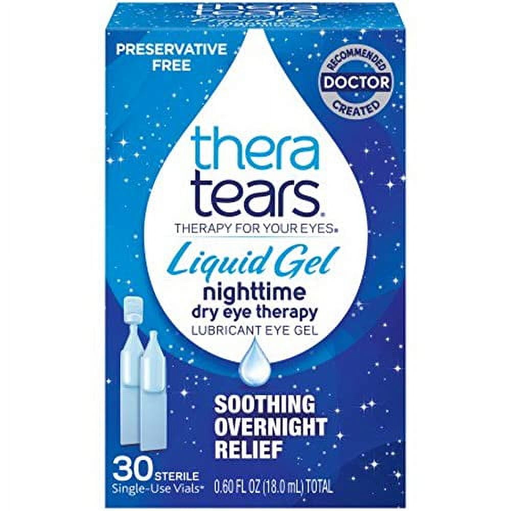 TheraTears Liquid Gel Nighttime Eye Drops for Dry Eyes, 30 Count (Pack
