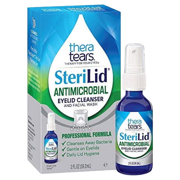 TheraTears SteriLid Eyelid Cleanser and Face Wash, for irritated eyes, 2 fl oz Spray