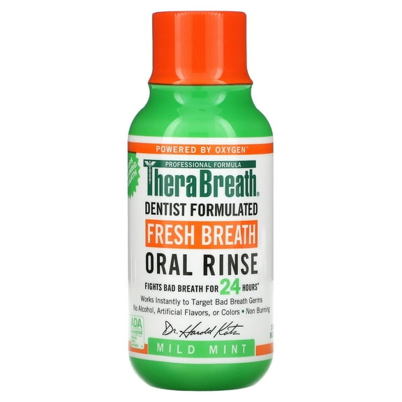 TheraTheraBreath, Fresh Breath Oral Rinse, Mild Mint, 3 fl oz (88.7 ml)