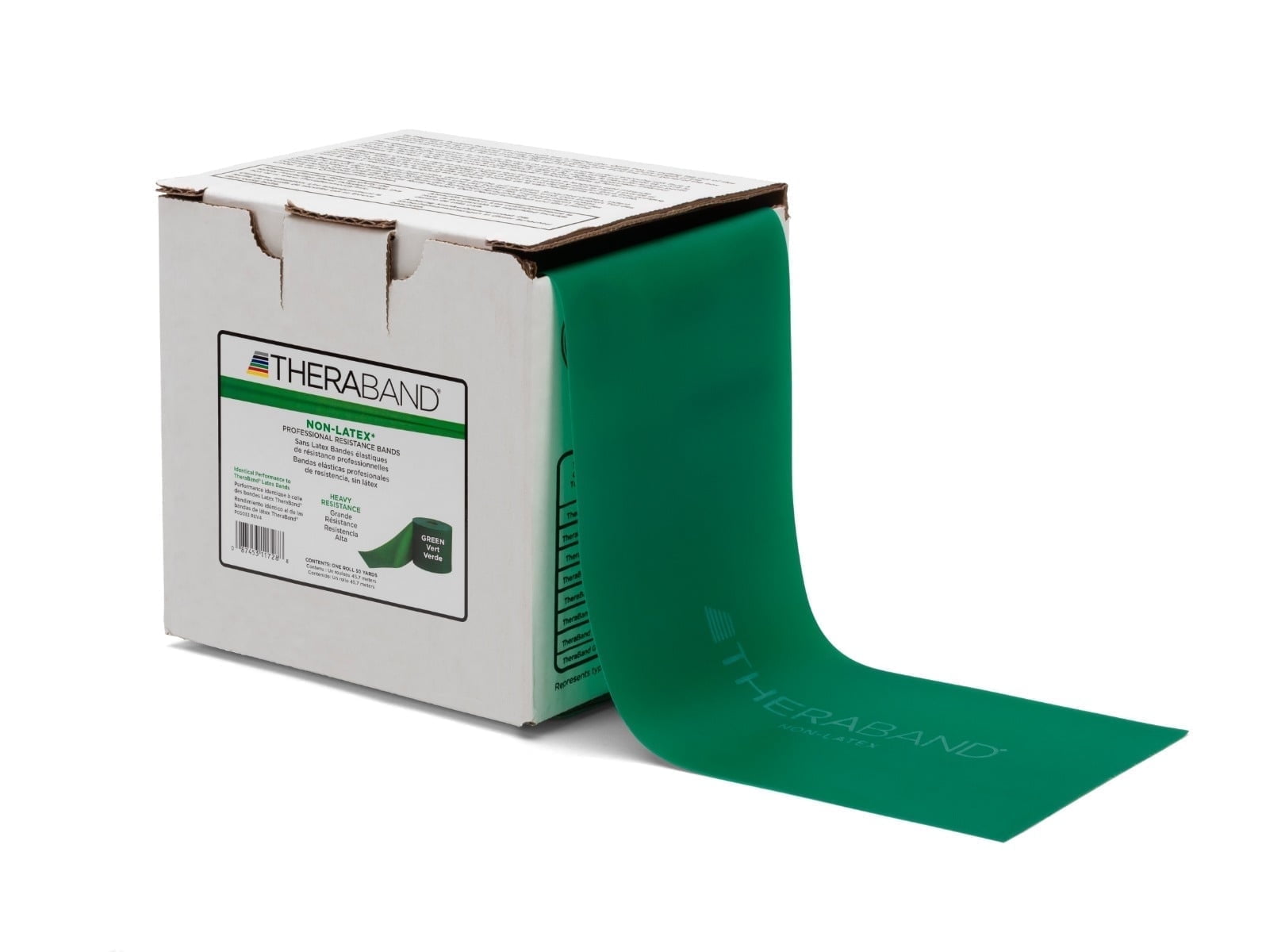 THERABAND Resistance Band 25 YD Roll Green Heavy Thickness 4.6 LBS Resistance Level 4 Non Latex Walmart Business Supplies