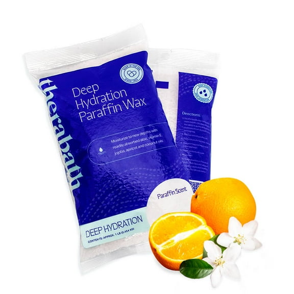 Therabath Deep Hydration Paraffin Wax Bath Refills - Wax Beads - To Relieve Discomfort, Stiff Muscles, Dry Skin - With Coconut Oil, Vitamin E, & Aloe - Made in the USA, 6 lb. Orange Blossom