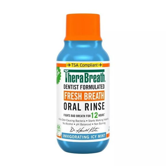 Therabreath Fresh Breath Mouthwash, Icy Mint, 3 oz, 3 Pack