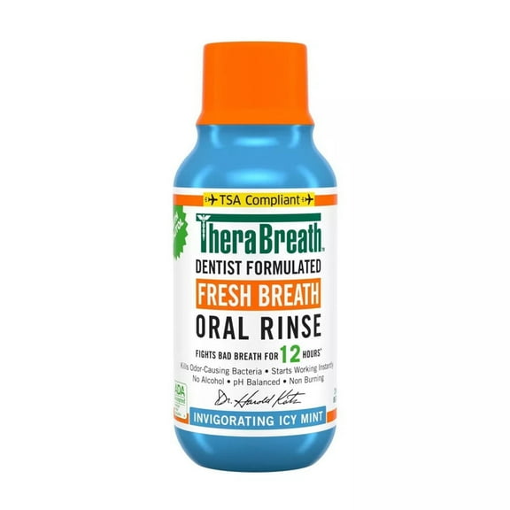 Therabreath Fresh Breath Mouthwash, Icy Mint, 3 oz
