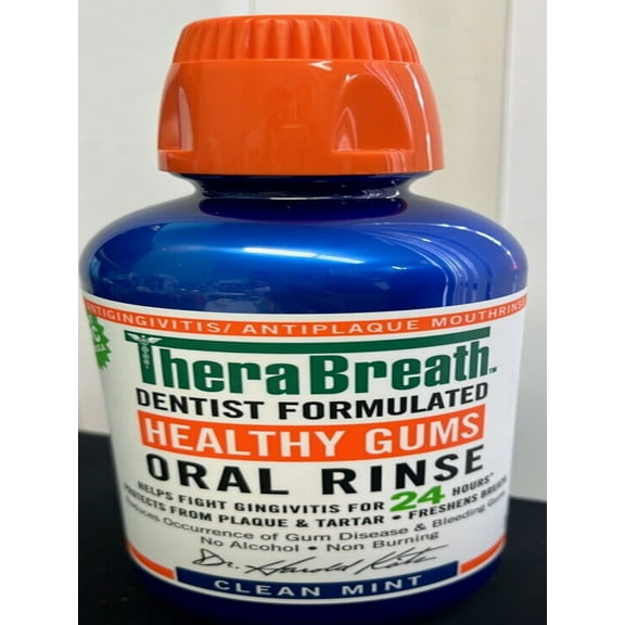 Therabreath Healthy Gums Oral Rinse, Clean Mint, 16 fl oz (Pack of 2)