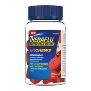 Theraflu Soft Chews, Daytime Severe Cold Relief Cold and Flu Medicine, Adult Formula, Apple Cinnamon Flavor, 20 Chewable Tablets​