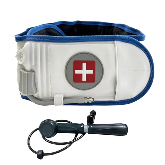 Theralimb - Lumbar Belt, Wellhealthis Belt with Steel Support Plates, Breathable Lightweight Back Brace for Daily Comfort, Compression Back Brace, Adjustable Spinal Decompression Device (White)