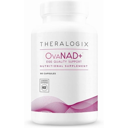 Theralogix, OvaNAD+ Egg Quality Support, Nicotinamide Riboside (NR) & Pterostilbene Supplement, Supports Cellular Energy, Ovarian Function & Reproductive Health, 90-Day Supply