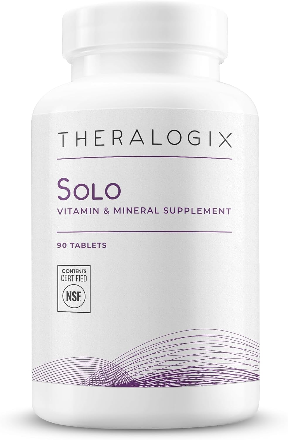 Theralogix Solo Multivitamin & Multimineral Supplement Without Iron - 90-Day Supply - Iron-Free Multivitamin - Support for Women & Men - Vitamin D3, Vitamin C & B Vitamins - NSF Certified - 90 Tablet