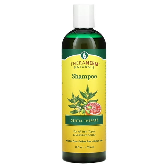 Theraneem Naturals Gentle Therape for All Hair Types & Sensitive Scalps Shampoo, 12 Oz