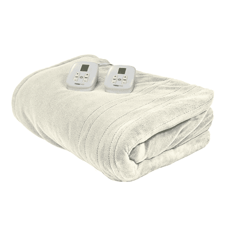 Therapedic Home Solutions Heated Blanket – Plug-In Electric Bed Warmer with Dual Controllers, 10 Heat Settings, Adjustable Timer, Machine Washable, ETL Certified Auto Shut-Off (Full/Queen Size)