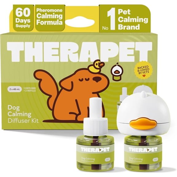 TheraPetMD 60-Day Dog Calming Diffuser for Stress & Anxiety, Separation Anxiety, Barking, Aggression, Chewing & Destructive Behavior, 60-Day Refill
