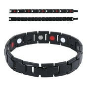سوار علاج الطاقة العلاجية المغناطيسية سوار التهاب المفاصل آلام الرجال معصم مغناطيس الطاقة Anklet Health Tunnel Carpal Black