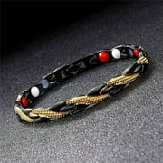 Therapeutic Energy Healing Magnetic Bracelet Therapy Arthritis Jewelry Pain Relief Men Women Black Gold
