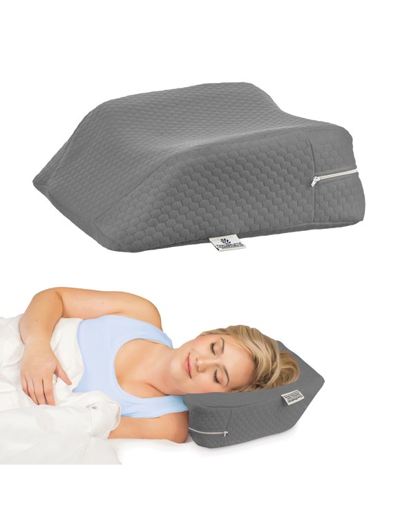 Cervical Orthopedic Foam Travel Pillow - Neck Support Pillow for Side & Back Sleepers - Ergonomic Pillow for Neck Support, Relief, & Spinal Alignment – Petite Size, Gray