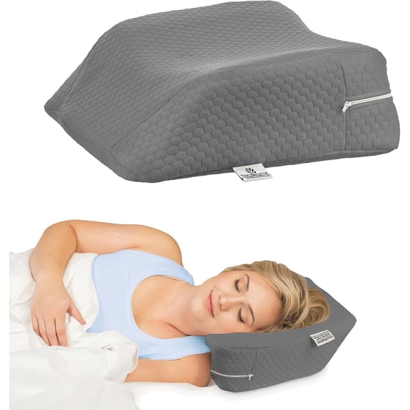 Therapeutica Cervical Orthopedic Foam Travel Pillow - Neck Support Pillow for Side & Back Sleepers - Ergonomic Pillow for Neck Support, Relief, & Spinal Alignment – Petite Size, Gray