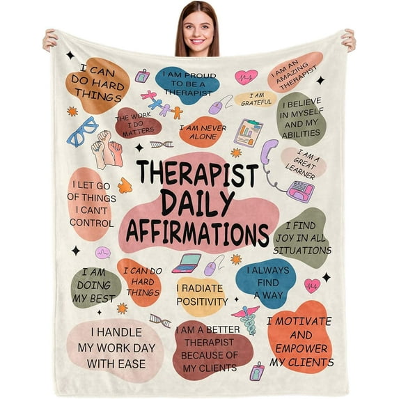 Therapist Gifts Blanket,Respiratory Physical Speech Massage Occupational Mental Health Therapist Gifts,Birthday Christmas Appreciation Thank You Gifts for Therapist,Therapist Throw Blanket 60inx50in
