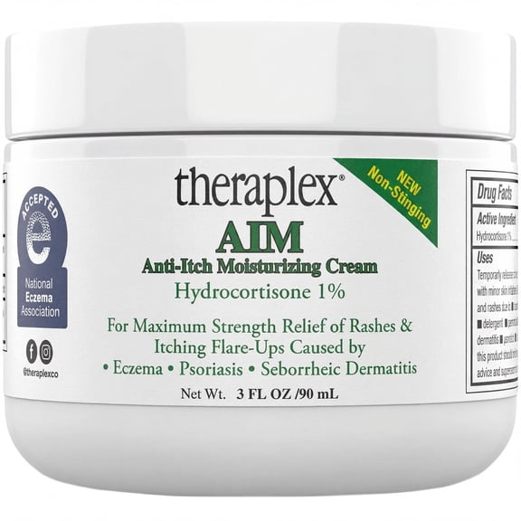 Theraplex AIM - Anti-Itch Moisturizing Cream (3 oz) - Non-stinging, Relieves Itching, Rashes, Flare Ups - Helps Repair & Restore the Skin's Natural Protective Barrier