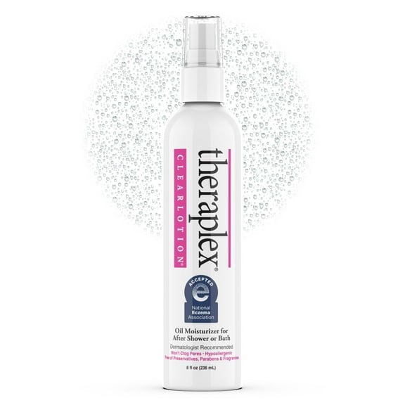 Theraplex Clear Lotion Spray (8 oz) - Natural Jojoba Oil, No Parabens or Preservatives, Noncomedogenic and Hypoallergenic, Dermatologist recommended - National Eczema Association Seal of Acceptance