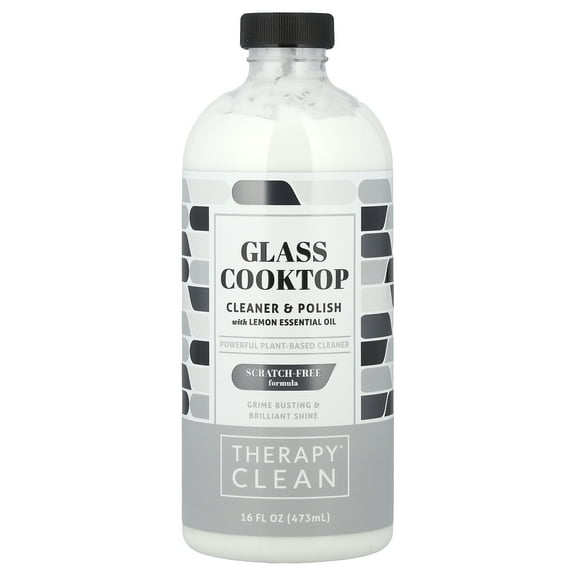 Therapy Clean Glass Cooktop, Cleaner & Polish with Lemon Essential Oil, 16 fl oz (473 ml)
