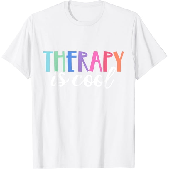 Therapy Is Cool Self Care Mental Health Matters Awareness T-Shirt100% pure cotton white short-sleeved T-shirts for men and women