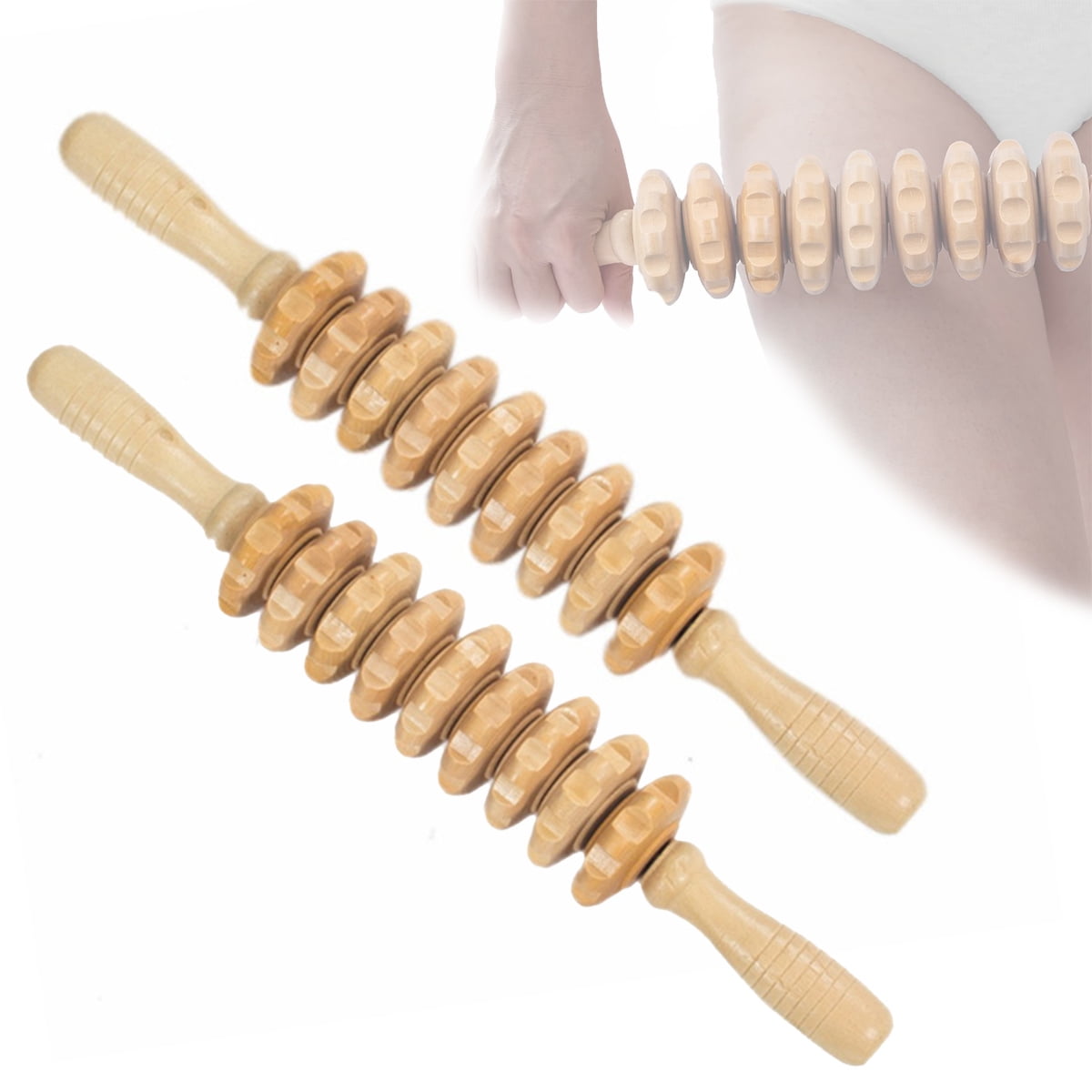 Therapy Massage Tools, Manual Wooden Fascia Massage Roller Trigger