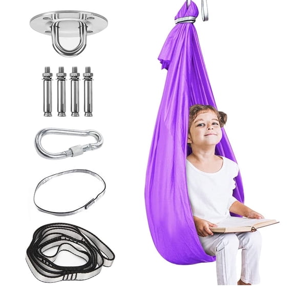 Somnr Kids Sensory Hammock - Therapy Swing for Autism & ADHD, Indoor/Outdoor Use-Purple